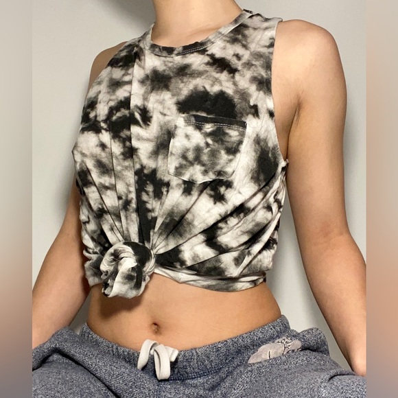 Bluenotes, tanktop, black and white tye-dye, size M - Picture 2 of 4